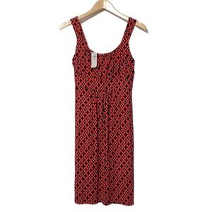 Ann Taylor Womens Stretch Print Empire Waist Dress Size S Spring Casual